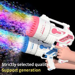 Novelty Games Bubble Gun Kids Toys Electric Automatic Soap Rocket Bubbles Machine Outdoor Wedding Party Toy LED Light Children Birthday Gifts 230719