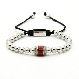 Fashion Pandora Bracelet Whole 6mm Good Quality Silver Beads With Big Hole Pink Red And Green Cz Braided Bracelets For Men And258K