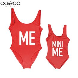 Mother and Daughter Children Bikini Me and Mini Me Letter Print Mommy&Babe Swimwear Mom Kids Bathing Suits One Piece Swimsuit2842