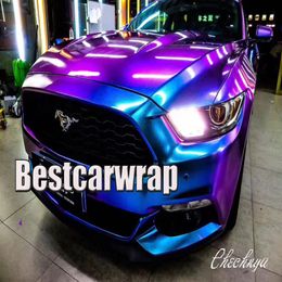 Purple Blue Sparkle Chameleon Gloss Vinyl Car wrap styling shift covering Foil Flip - flop Film With Air bubble 1 52x20m 5x673020