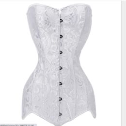 Plus Size Corset Double 26 Steel Boned Corset Overbust Long Torso Bustiers Waist Trainer Corsets Shapewear Cincher Corselet1330C