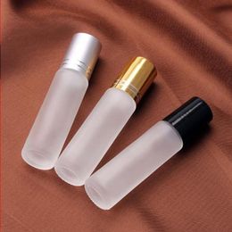 650pcs 10ml Frost Glass Roll On Bottles for Essential Oil Roller with Gold Silver Black Lids Ppfkd