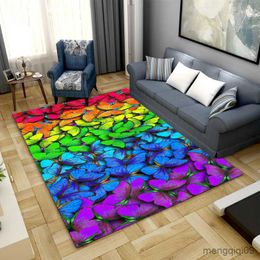 Carpets 3D Butterfly Pattern Carpet Bedroom Carpet Children's Area Family Carpet Soft Floor Carpet Area Carpet Large R230720