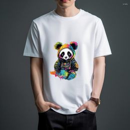 Men's T Shirts WSFEC S-4XL Graphic Men Clothing Short Sleeve Panda Pattern Personality Fashion Pure Cotton Casual Diy Custom Top