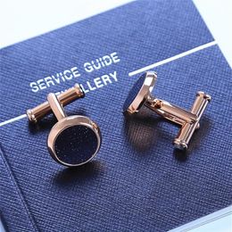 Classic Design French Man Cuff link with Six star Branding Rounded Copper stamping and Mirror surface Cuff-button As Wedding Groom2440