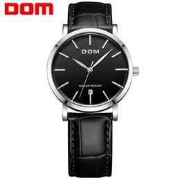 Dom watch casual waterproof vintage table ultra-thin male table fashion genuine leather strap table male watches M-259L-1M335g