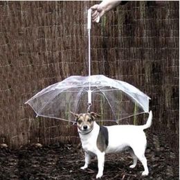 Cool Pet Supplies Useful Transparent PE Pet Umbrella Small Dog Umbrella Rain Gear with Dog Leads Keeps Pet Dry Comfortable in Rain302G