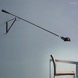 Wall Lamps Nordic Post-modern Long Pole Led Lamp Italy Designer Swing Arm Retro Parlour Studio Decor Sconce Lighting Decoration