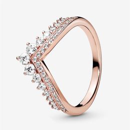 Princess Wishbone Ring Luxury Designer Jewellery for Pandora 18K Rose gold Women Wedding RING with Original logo box sets2782