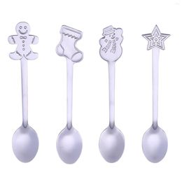 Spoons 4 Pieces Stainless Steel Teaspoons With Long Handle Coffee For Cappuccino Cafe