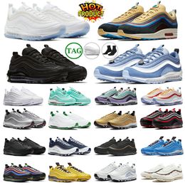 scarpe da corsa 97 trainer 97s Triple Black White Jesus Shoes Satan Sean Wotherspoon Halloween Silver Bullet Bred Gradient Fade Blue Hero sneaker sport