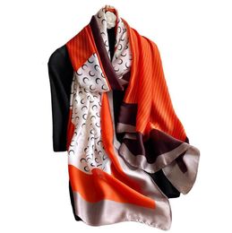 Charming Scarf Silk Scarves Spring Luxury Chiffon Stripe Flower Print Beach Towel Scarf For Designer Women Girl Sunscreen Thin Gauze Scarf Long Scarves Wrap