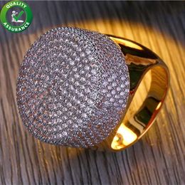 Mens Jewellery Rings Hip Hop Luxury Designer Engagement Rings Round Fully Iced Out CZ Diamond Bling Pandora Style Pinky Finger Ring 205v