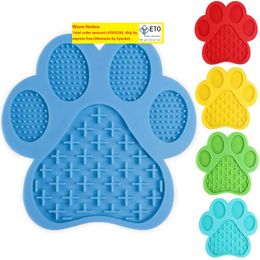 Dog Slow Feeder Cat lick mats Claw Shape Pet Licking Pad Slows Feeders Dogs Bowl Food grade silica gel does not contain BPA Safe No-Toxic LL