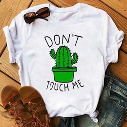 T-shirt cactus pattern for women's short sleeved men and women