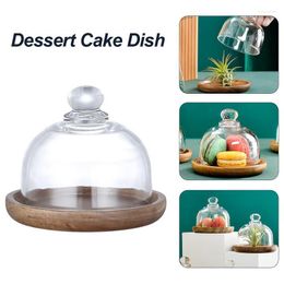 Plates Glass Cake Dome Cover Creative Acrylic Round Dish Dust Proof Bell Jar Dessert Storage Tray