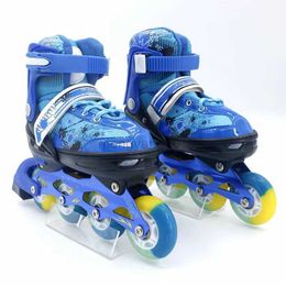 Inline Roller Skates Professional Adjustable Size Inline Roller Skates Shoes 4 Wheel Flashing Slalom Speed Patines Free Racing Sport Sneakers HKD230720