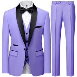 Men's Suits Blazers 3 Pcs Suit Set Coat Vest Pants Fashion Men Casual Business Lapel Groom Wedding Formal Dress Jacket Trousers 230719