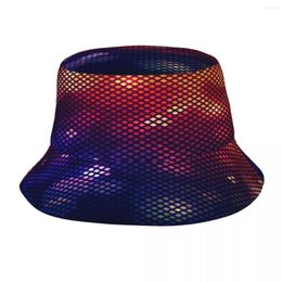 Berets 2023 Men Women Summer Abstract Disco Background Bucket Hat Bob Fisherman Outdoor Travel Sun Visor Fashion Panama