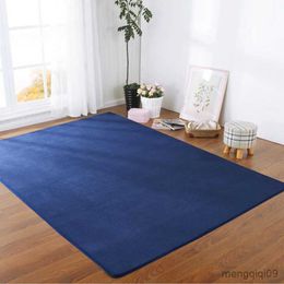 Carpets Solid Color Thick Coral Velvet Carpet Modern Living Room Area Rugs Bedroom Bedside Rug Tatami Crawling Mat Home Decoration R230720