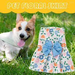 Dog Apparel Cosy Summer Pet Dress Sleeveless Streetwear Floral Cat Two-legged Clothes Soft Outfit For Small Dogs