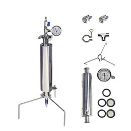 Lab Supplies BHO stainless steel 90g cool extraction Dewax sleeve closed column extractor Vacuum Chamber Tube 90 Gram with Tripod259l