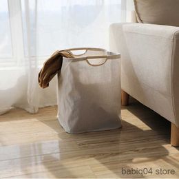 Storage Baskets Foldable Laundry Basket Japanese Style Cotton Linen Storage Basket Large Capacity Toy Clothes Sundries Storage Organiser R230720