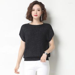 Women's Sweaters Women Summer Knit Tops Elegant Batwing Sleeve Blouse Ladies Short Shirts