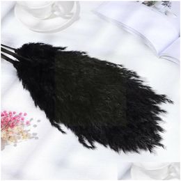 Decorative Flowers Wreaths 1Pc Black Dried Bouquets Plant Stems Reed Real Flower Pampas Craft Shooting Grass Decor Natural Props D Dhq8O