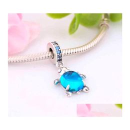 Pendant Necklaces Fit Original Europe Bracelet 100 925 Sterling Sier Beads Murano Glass Sea Turtle Dangle Charm High Quality Diy Jew Dhgyb