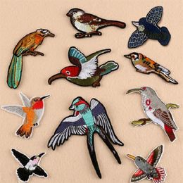 Iron On Patches DIY Embroidered Patch sticker For Clothing clothes Fabric Badges Sewing vivd birds design205S