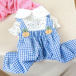 Dog Apparel PETCIRCLE Clothes Sweet Plaid Overalls For Small Puppy Pet Cat All Season Cute Costume Coat
