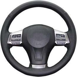 DIY Steering Wheel Cover for Subaru Impreza 2013-2016 Outback XV Crosstrek 2013-2015 Interior Accessories Genuine Leather Sew185E