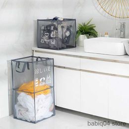 Storage Baskets Foldable Laundry Basket Mesh breathable dirty clothes basket Simple bathroom home storage basket two Sizes