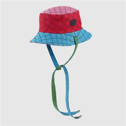 Men Multicolour Reversible Designer Bucket Hat With Strap Fashion Designers Caps Hats Mens Women Summer Sunhat Bonnet Beanie Casqu293z