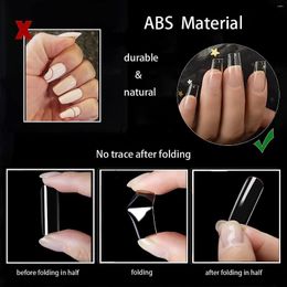 False Nails 500PCS Natural Clear V Straight Oblique End Full/Half ABS Ballet Tupe Drop French Nail Tips Fake Toenail Manicure