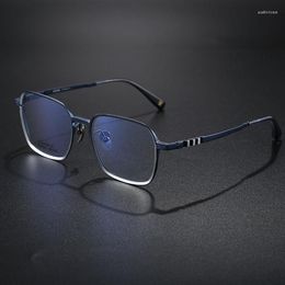 Sunglasses Frames Japanese Hand-made Glasses Pure Titanium Extra-light Eyeglasses Men Fashion Business Prescription Eyewear