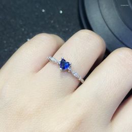 Cluster Rings Jewellery Sapphire Tip Ring Female 925 Silver Fashion Love Zircon Slim Party Valentine's Day Gift