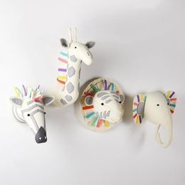 Doll House Accessories Animal Head Wall Decoration Elephant Stuffed Toy For Girl Baby Kids Nursery Room Decor Hanging Mount Birthday Gift 230719