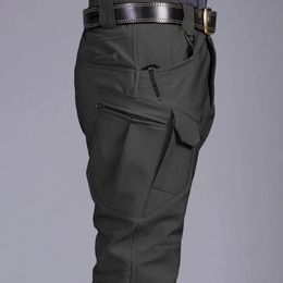 Men s Pants Multi Pocket Tactical Military Sharkskin Softshell Autumn Winter Fleece Training Camouflage Work Pant 230720