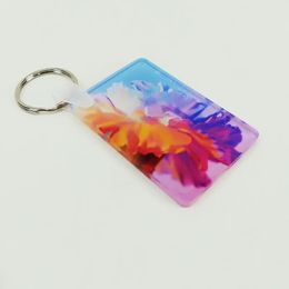 Sublimation Acrylic Keychain Blanks Pendants Heat Transfer Rectangle Keyring dh9375