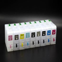 9-Color-set 80ml Empty T8501-T8509 Refillable ink cartridge for Epson SureColor P800 printer With Auto Reset Chip222H