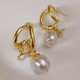 Stud Earrings Fashion Modern Jewelry Asymmetric Pearl Dangle For Women Trend Gift Accessories