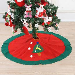 Christmas Decorations Red Tree Skirts Plush Faux Fur Carpet Xmas Floor Mat Ornaments Merry 2023 Year Decoration