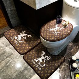 New Bath Rug 3pcs Bathroom Mat Set Anti Slip Carpet Bath Mat Classic Pattern Antideslizante Luxurious207a