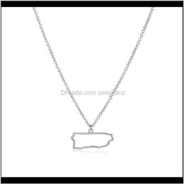 Pendant & Pendants Jewellery Drop Delivery 2021 10Pcs Tiny North America Caribbean Rico Map Necklace Outline Country State City Isla268z
