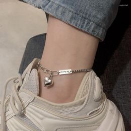 Anklets Arrival Romantic Love Heart Square Card Thai Silver Ladies Anklet Jewellery For Women Birthday Gift