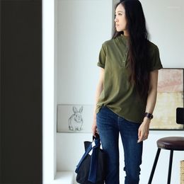 Women's T Shirts MICOCO T9155C Korean Version Of Casual Simple Solid Colour Loose And Thin Draw Rope Hooded Short Sleeve T-shirt
