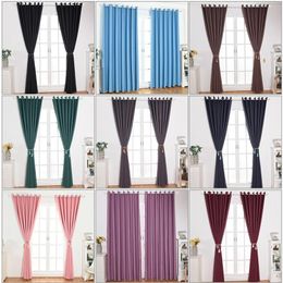 Modern Blackout Curtains for Living Room Bedroom Curtains for Window Treatment Drapes Solid Blackout Curtain Finished Blinds2438