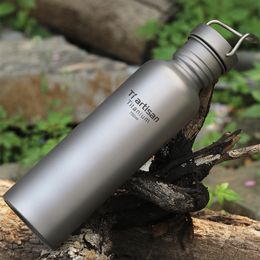 Water Bottles Tiartisan Titanium Sports Bottle with Titanium Lid Outdoor Camping Bicycle Water Bottle 430ml/600ml/750ml Ta8370 230720